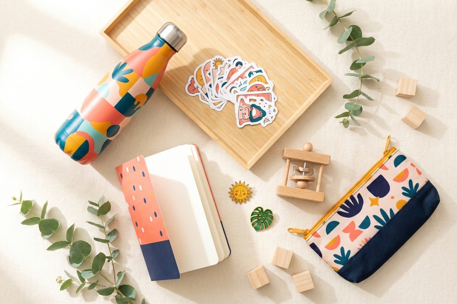 A flat-lay of fun lifestyle goods
