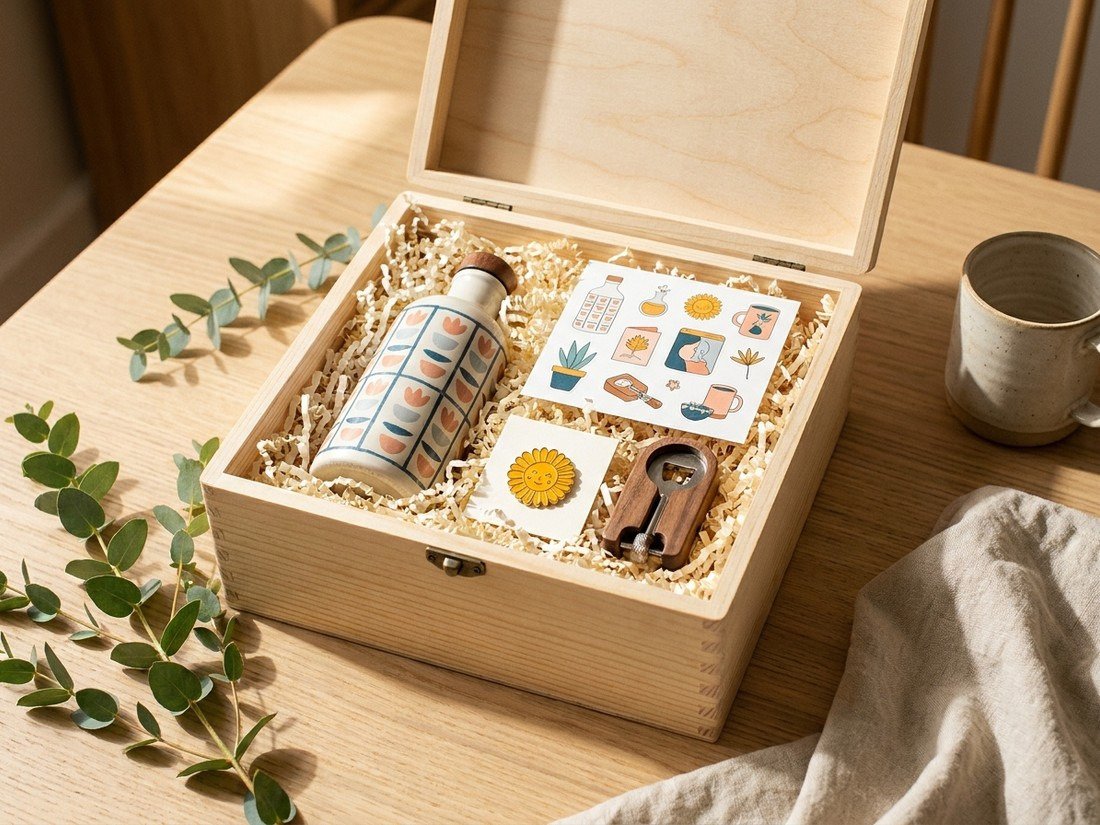 An open gift box of fun goods